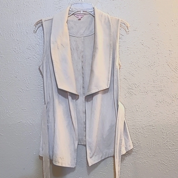 Juicy couture women's open  front vest, Ivory color, size: small - Picture 1 of 11
